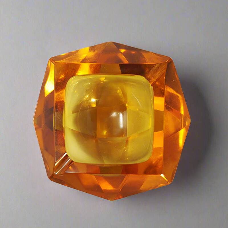 1960s Stunning Ochre Ashtray or Catchall  By Flavio Poli for Seguso. Made in Italy