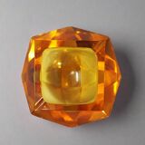 Superbe cendrier ocre ou fourre-tout des années 1960 par Flavio Poli pour Seguso. Fabriqué en Italie