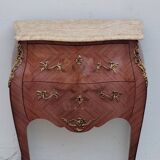 Louis XV Style Commode Stamped in Richly Decorated Rosewood Marquetry