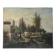 Peinture femmes bretonnes dans un paysage, maisons