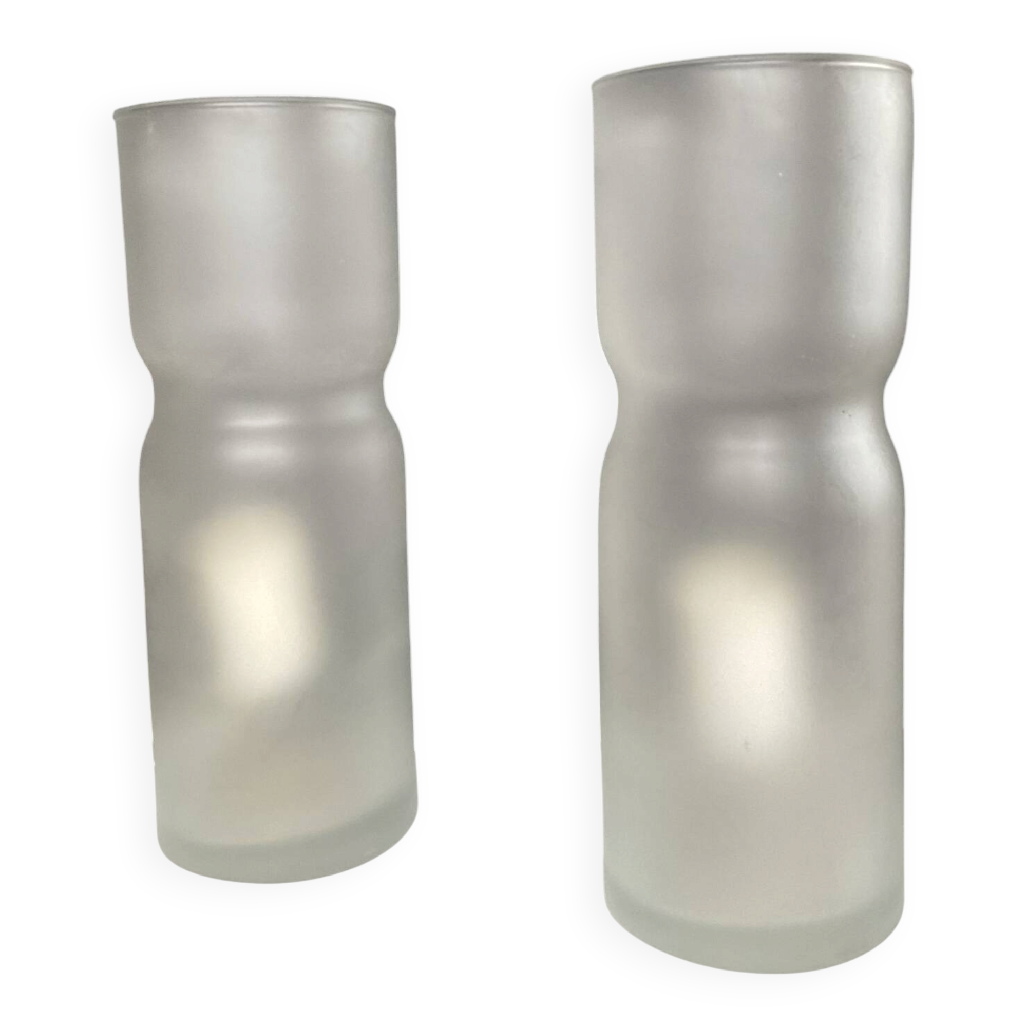 Pair of vintage lamps in frosted glass