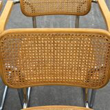 Set of 4 Cesca chairs model B64 with armrests Cesca Marcel breuer design