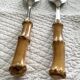 Serving cutlery with bamboo and stainless steel handles