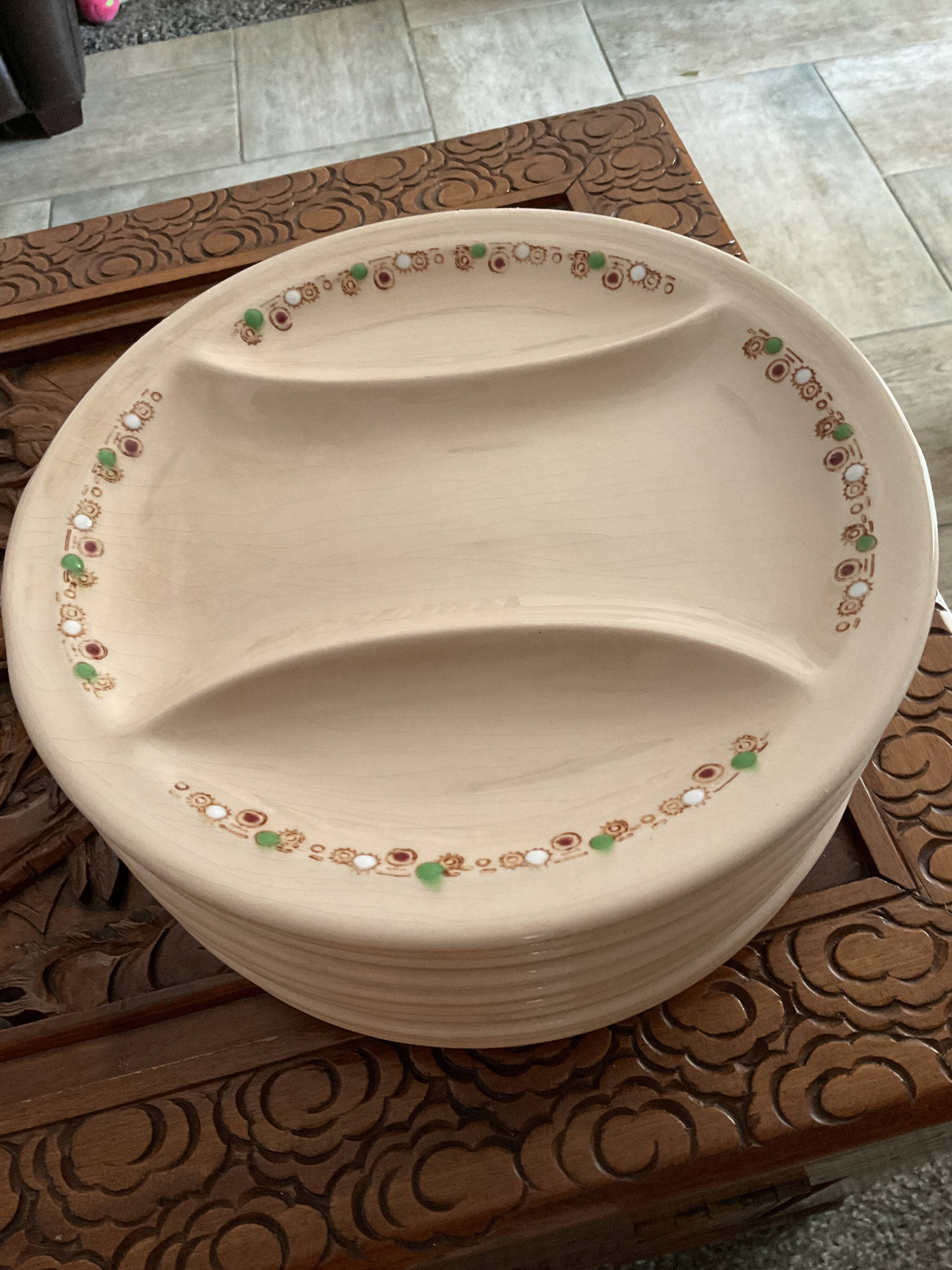 10 vintage asparagus plates Longwy Betty