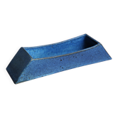 Grande coupe céramique vintage j. legros - design moderniste bleu moucheté