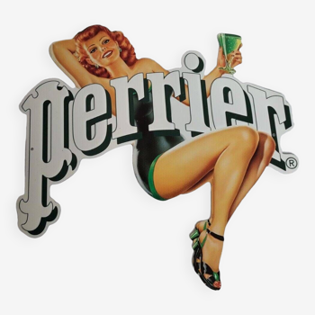 PERRIER pin up advertising plaque