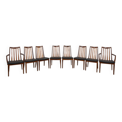 Chaises de salle à manger en teck et cuir du milieu du siècle par Leslie Dandy pour G-Plan, 1960