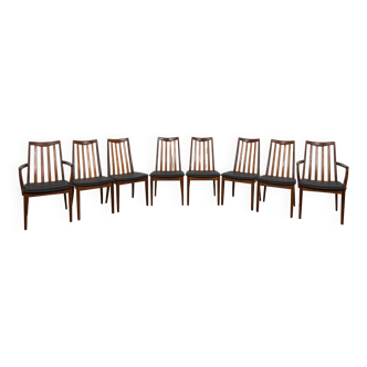 Chaises de salle à manger en teck et cuir du milieu du siècle par Leslie Dandy pour G-Plan, 1960