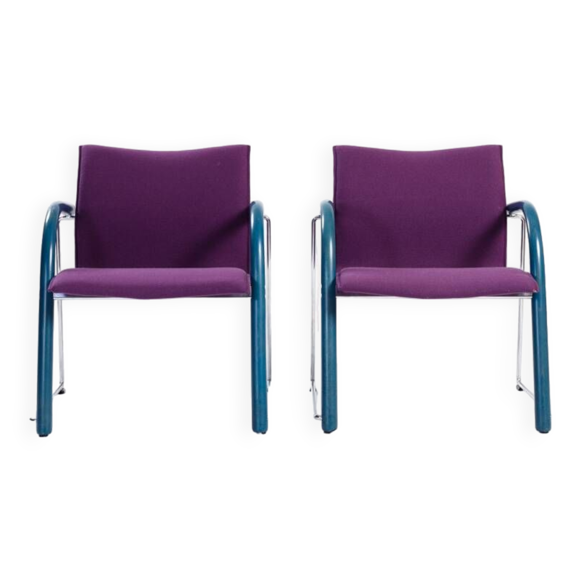 Fauteuil lounge Thonet Wulf Schneider s320 en laine violette, années 1980