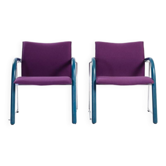 Thonet Wulf Schneider s320 lounge chair purple wool, 1980s