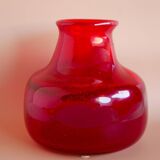 Scandinavian Mid-Century Modern Red Glass Vase by Erik Höglund