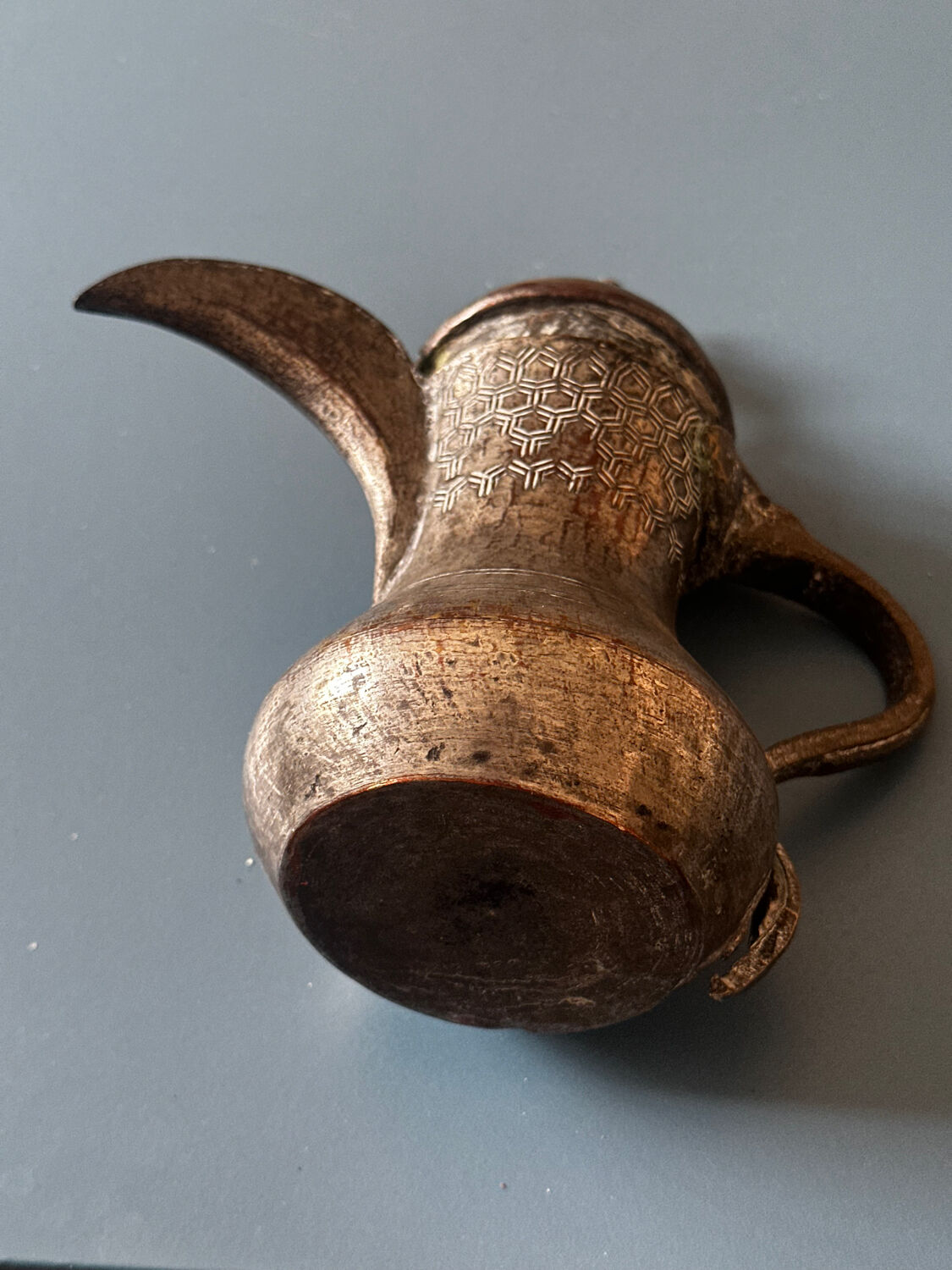 Eastern Verseuse "Dallah" Metal and Engraved Brass circa 1900