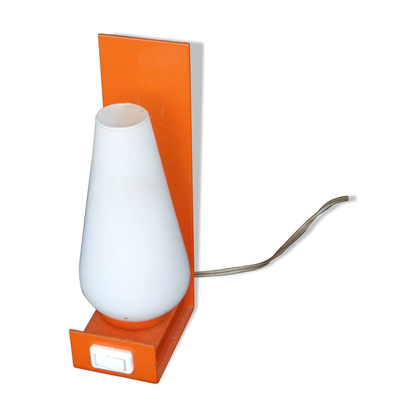 1970 orange wall light or lay lamp and fuse glass spindle