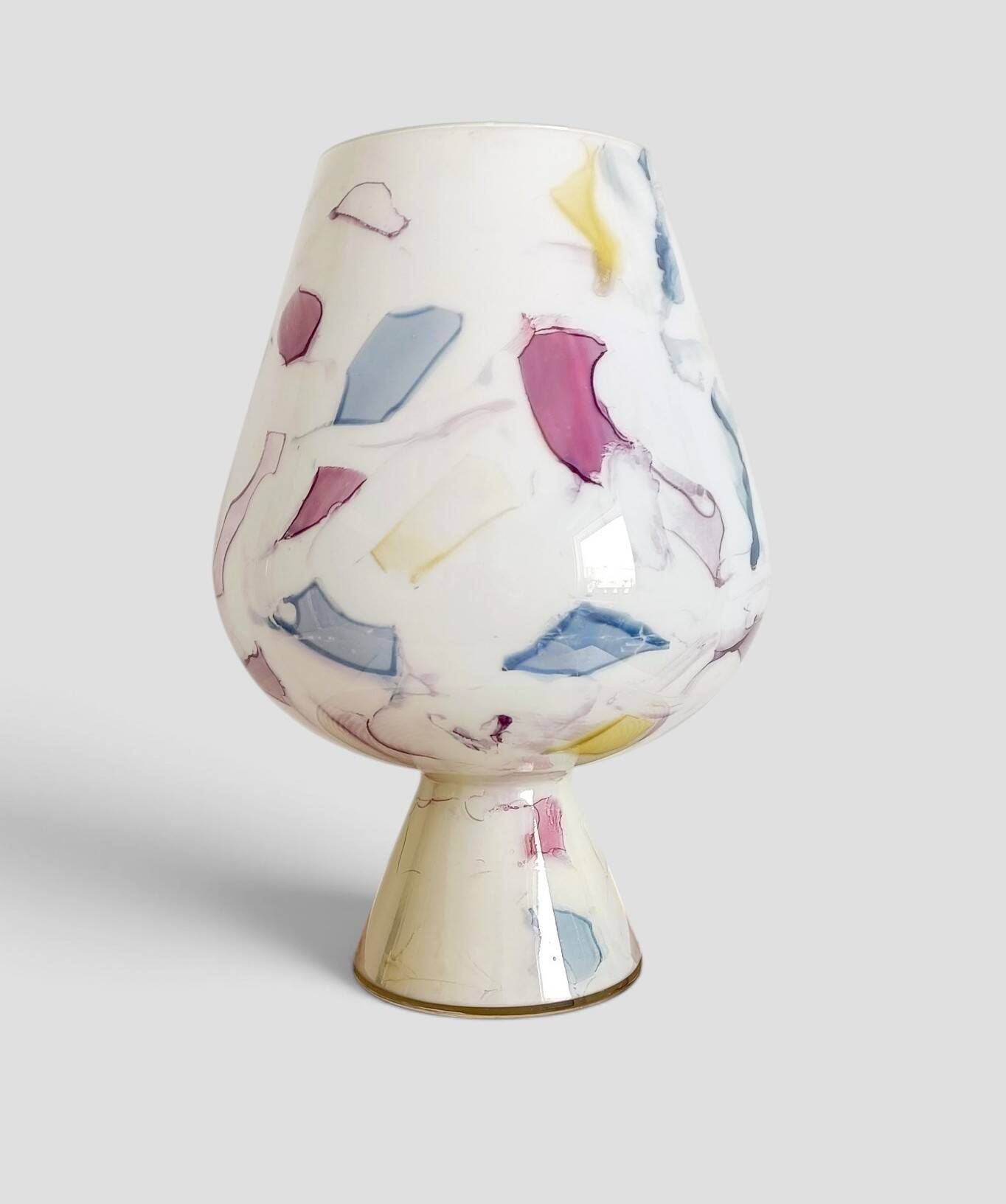 Postmodern Italian Murano Art Glass Chalice, Abstract Decoration, 1980s