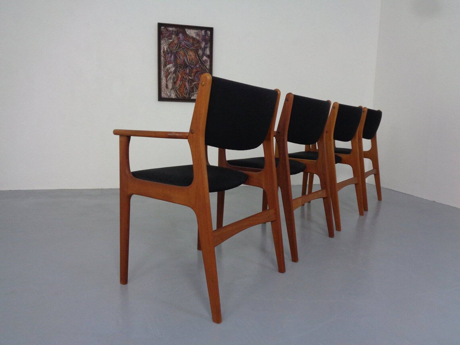 Mid-Century Danish Armchairs in Teak, 1960s, Set of 4