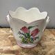Old Cache Pot K&G LUNEVILLE Ceramic White Decoration Vintage Flowers