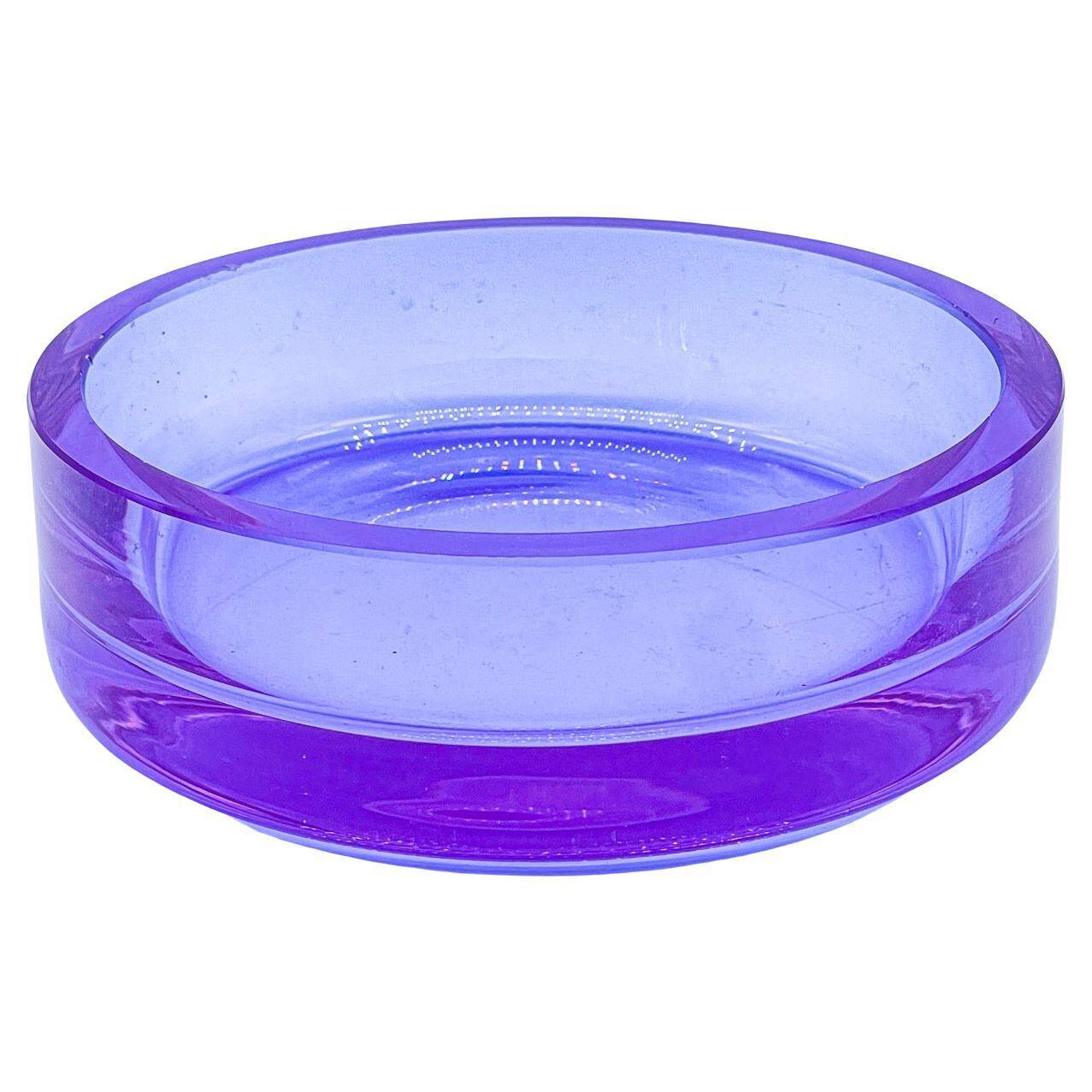 Murano Glass Bowl, Violet Purple Tray, Mid-Century Modern, Italy