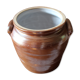 Brown terracotta pot two handles glazed interior