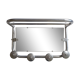 Portemanteau mural en aluminium avec miroir orientable, 4 patères et un porte chapeau, années 50