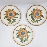 Vintage 3 flat plates Gien decorations Banghi