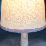Lampe ancienne pied en pierre d’onyx et laiton 40 cm