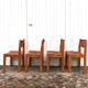 Set de 4 chaises en orme et cuir