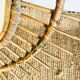 Vintage woven rattan sun mirror from the 60s