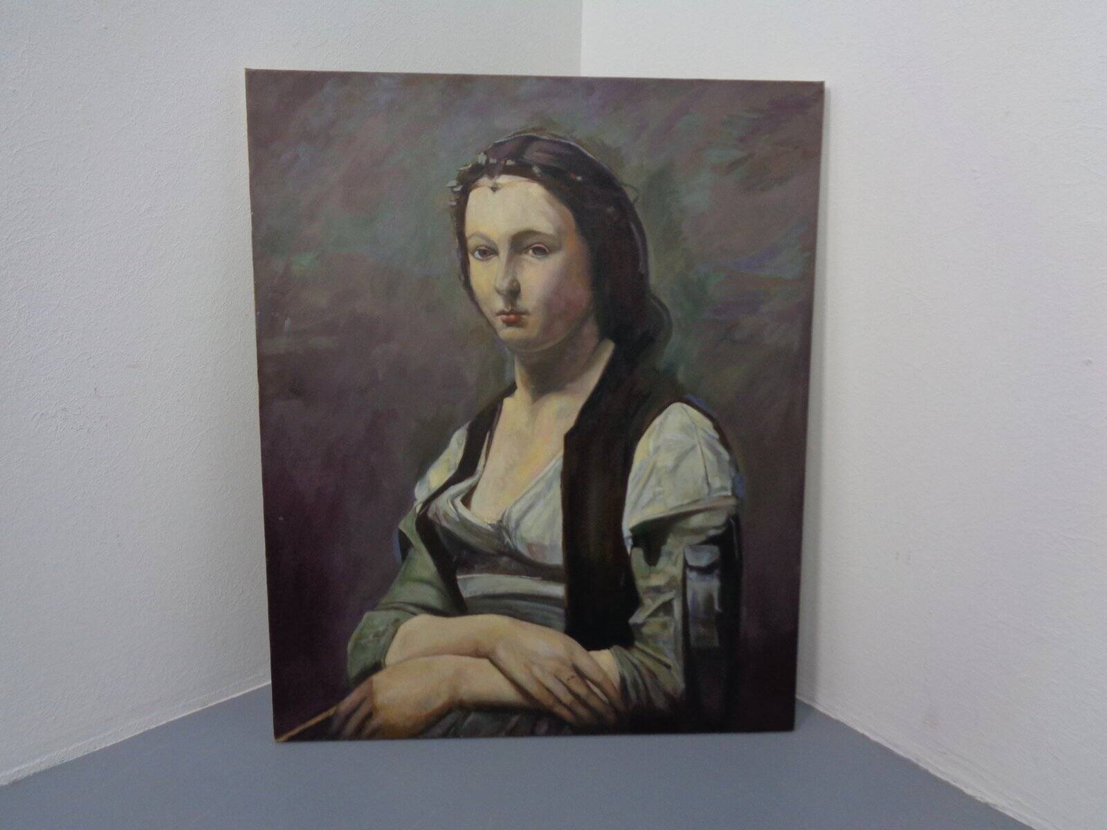 Fred Neumann After Jean Baptiste Camille Corot, The Woman with the Pearl, 1980s, Oil on Canvas