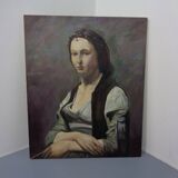 Fred Neumann After Jean Baptiste Camille Corot, The Woman with the Pearl, 1980s, Oil on Canvas