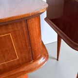 Pair of vintage 1950/60 mahogany bedside tables – tapered brass legs