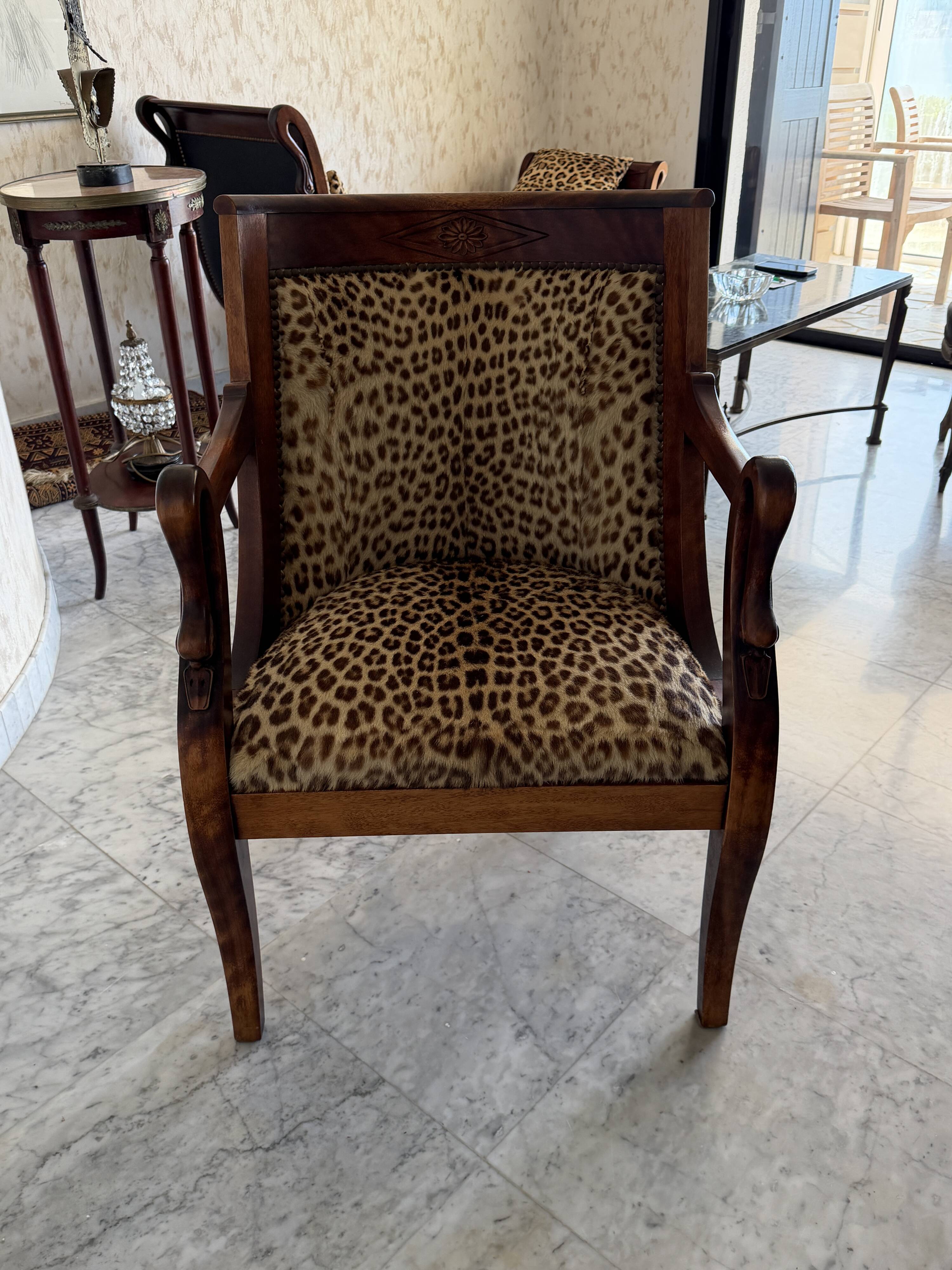 Fauteuil style Empire / Consulat à col de cygne