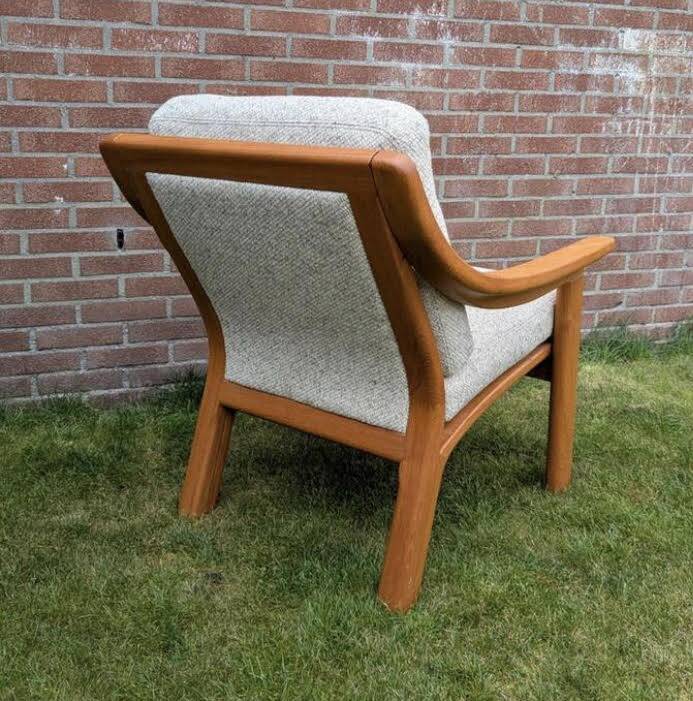 Vintage Teak and Wool Lounge Chair from Poul Jeppesen