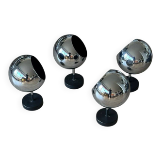 Space Age chrome wall lights, Germany 1970