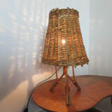 Rattan lamp 1950 1960