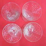 Lot 4 glasses aperitif shape conical Height 10 cm