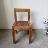 Brutalist pine chair
