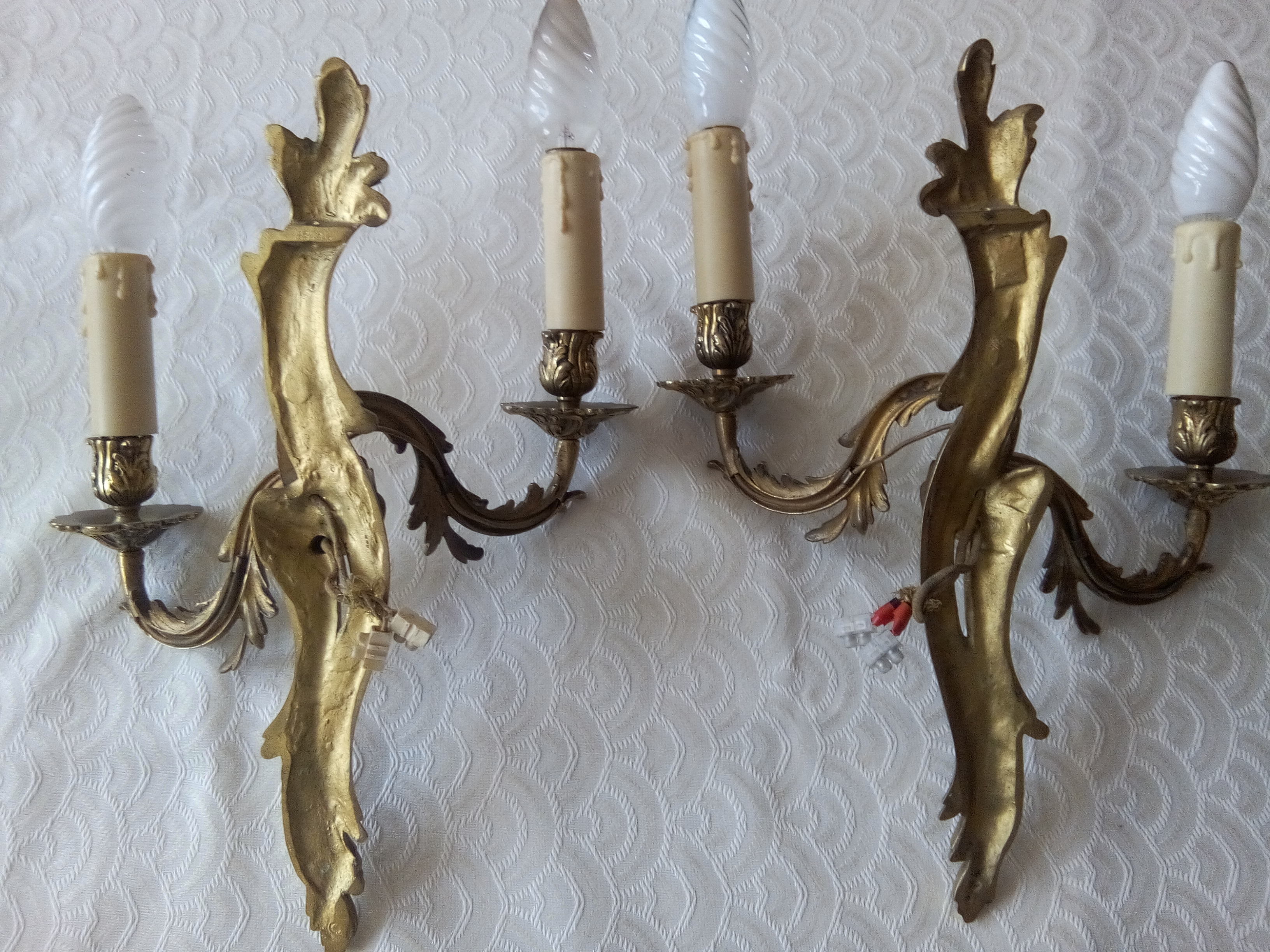 Pair of wall lamps Gilded bronze