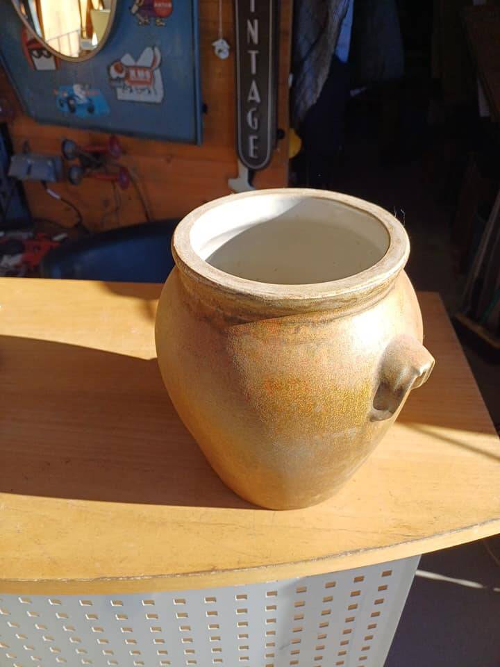 Old stoneware vinegar pot