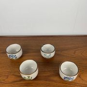 Set de 4 tasse à thé "herbier" , 1960/70, céramique