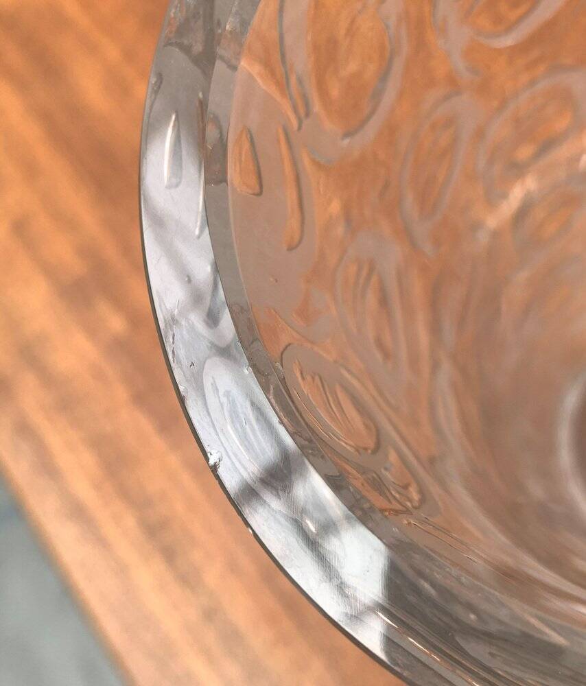 Large vase in raw glass, 1970s brutalism.