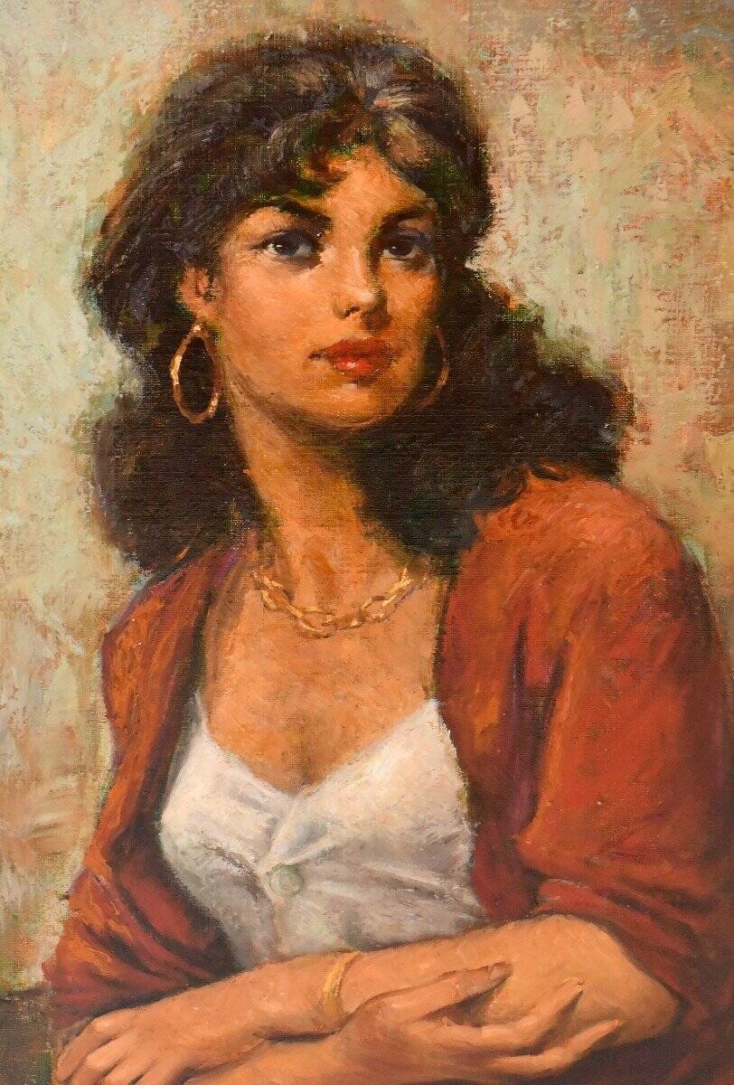 "La bohémienne", huile sur toile