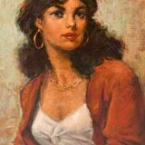 "La bohémienne", huile sur toile