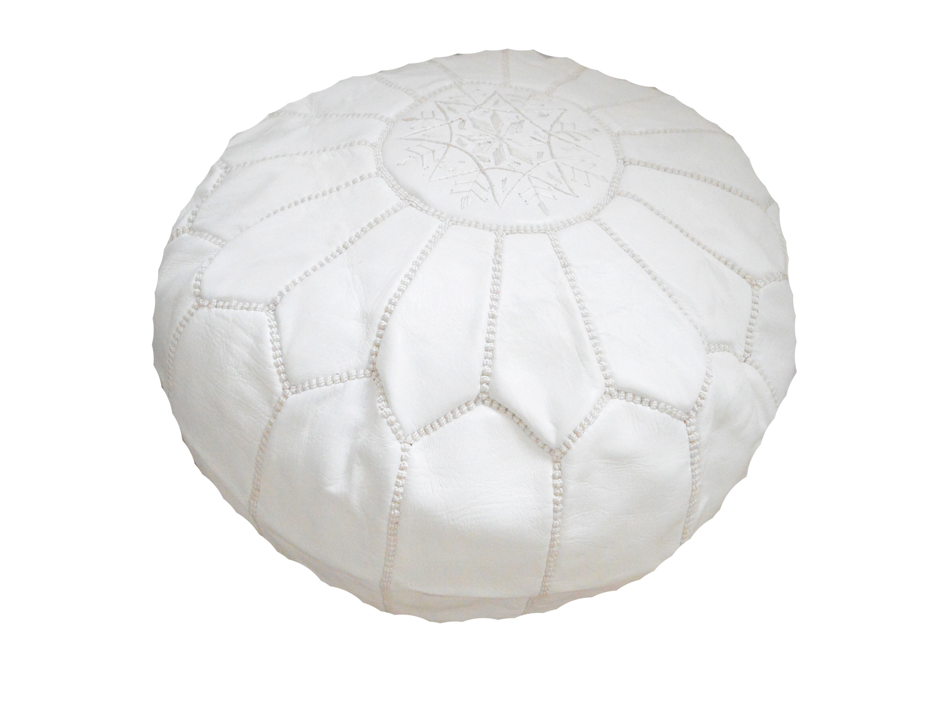 Moroccan leather pouf
