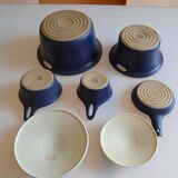 5 pièces de vaisselle scandinave en grès des années 70