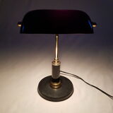 Desk lamp with base stone and black opaline