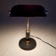 Lampe de bureau avec socle en pierre et opaline noire