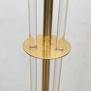 Lampadaire de parquet design en laiton doré et plexiglass
