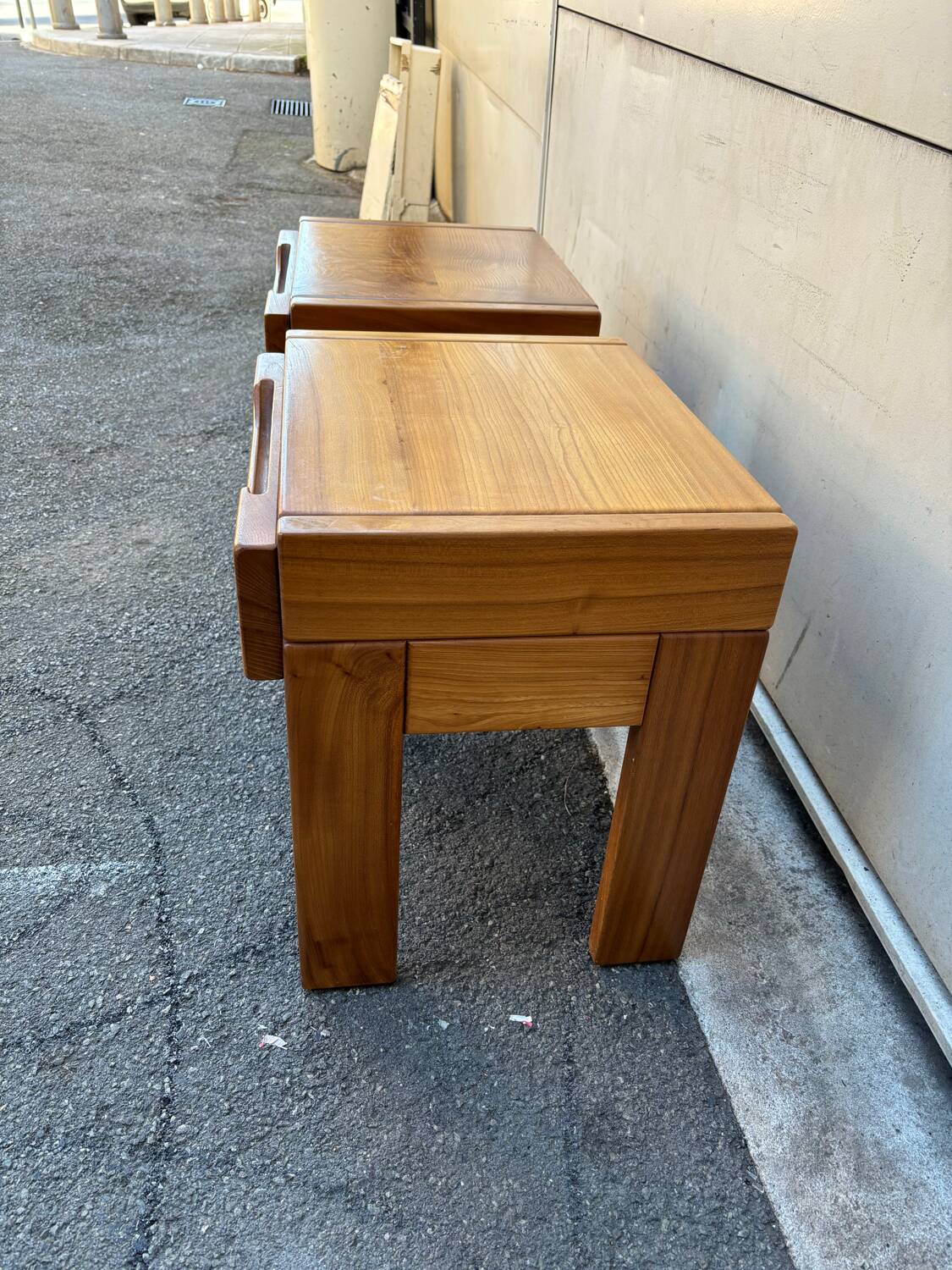 Pair of elm bedside tables Maison Regain 80'