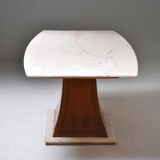 Italian Art Deco Dining Table with Marble Top Japan Inspired - 1940's