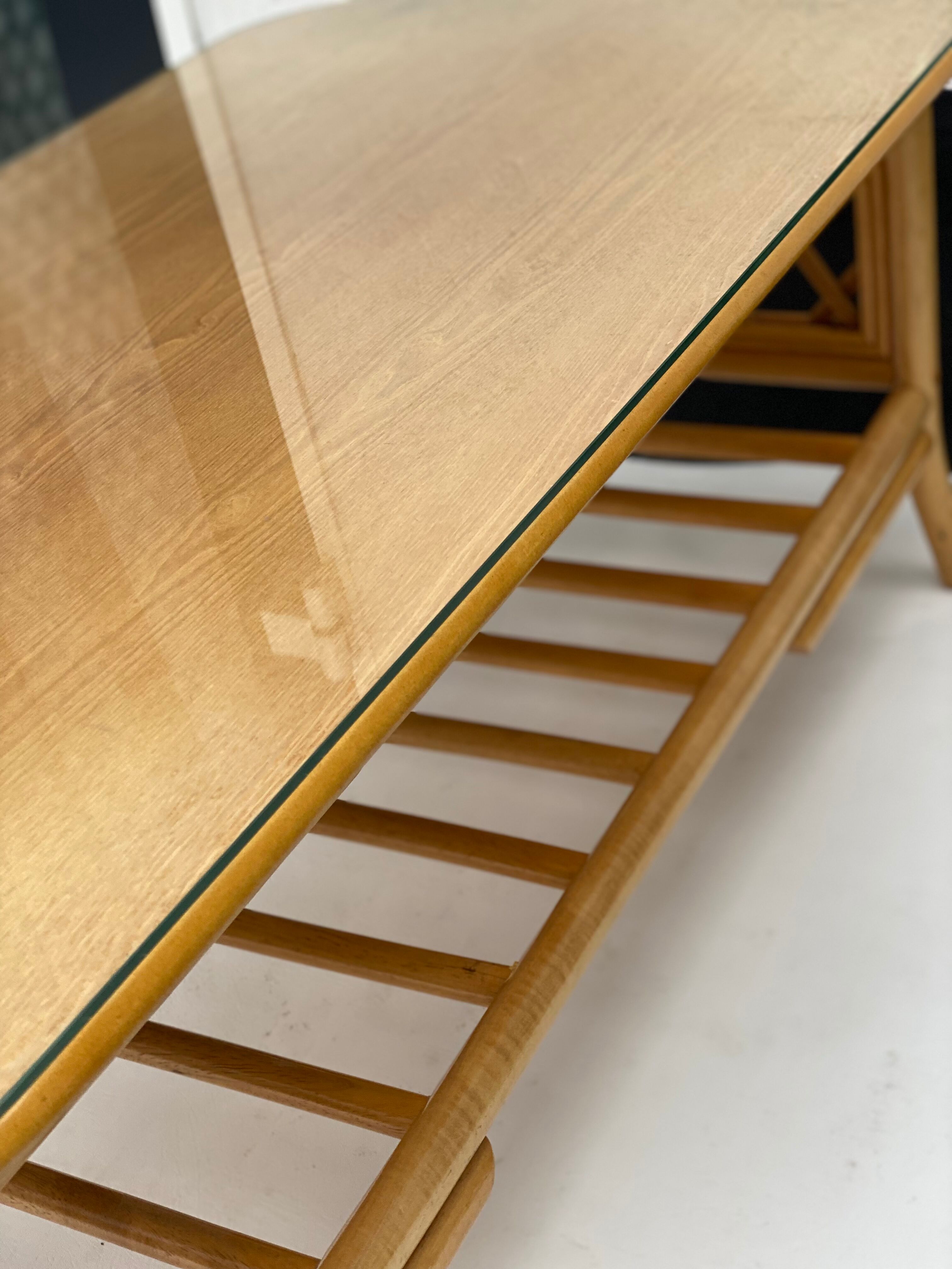 Bamboo Coffee Table with Pine Wood Top